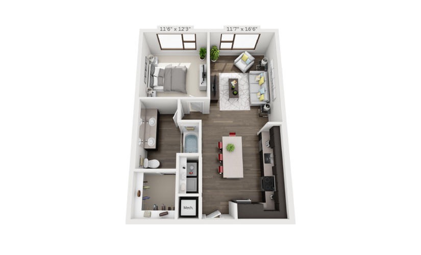 Studio, 1 & 2 bedroom apartments available to rent at Groves South Lamar.